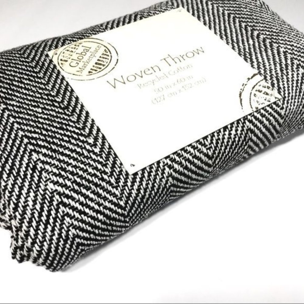 GLOBAL MARKETPLACE Woven Throw In Black